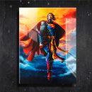 Quadro Metalizado Superman Ninja Art Placa Decorativa Brilhante