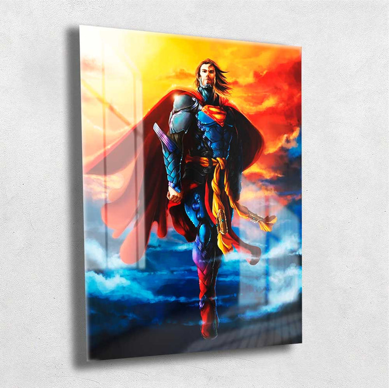 Quadro Metalizado Superman Ninja Art Placa Decorativa Brilhante