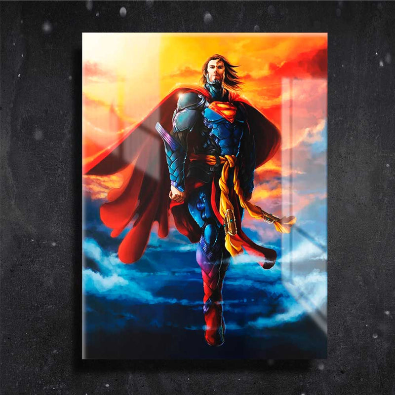 Quadro Metalizado Superman Ninja Art Placa Decorativa Brilhante