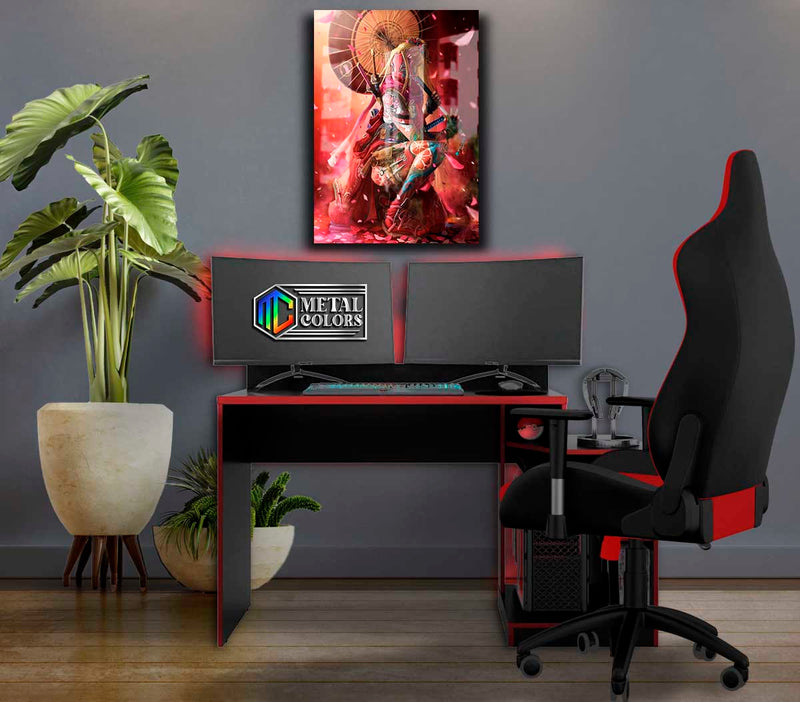 Quadro Metalizado Elektra Ninja Art Placa Decorativa Brilhante