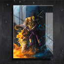 Quadro Metalizado Hulk Ninja Art Placa Decorativa Brilhante