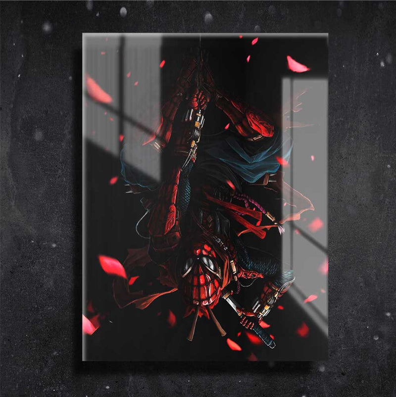 Quadro Metalizado Homem Aranha Ninja Art Placa Decorativa Brilhante