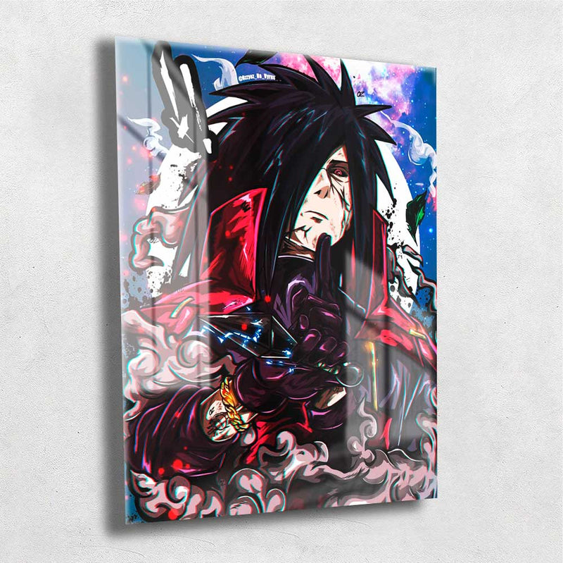 Quadro Metalizado Uchiha Madara Anime Placa Decorativa Brilhante