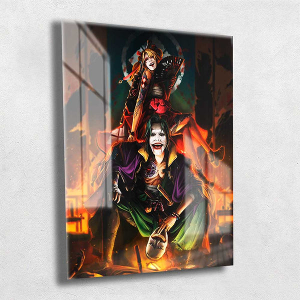 Quadro Metalizado Coringa Joker Ninja Art Placa Decorativa Brilhante
