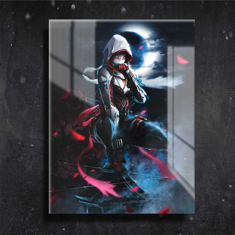 Quadro Metalizado Gwen Spider Ninja Art Aranha Placa Decorativa Brilhante