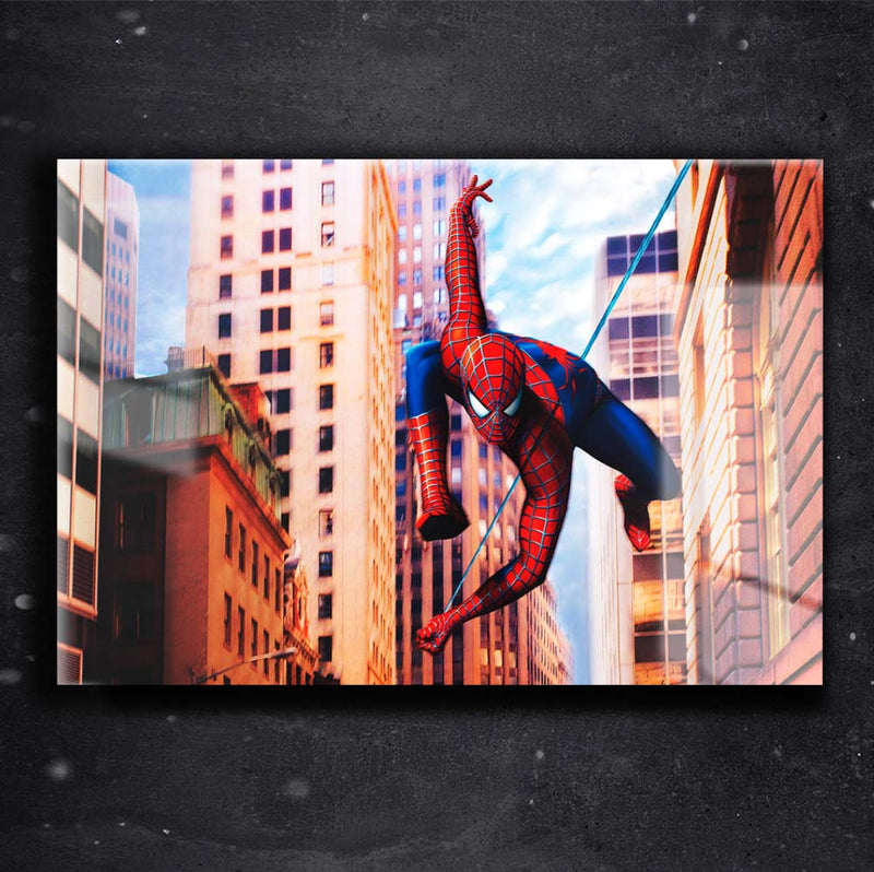 Quadro Metalizado Homem Aranha Filme Tobey Placa Decorativa Brilhante