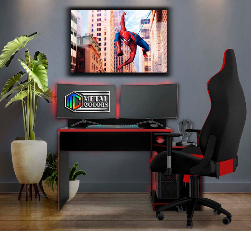 Quadro Metalizado Homem Aranha Filme Tobey Placa Decorativa Brilhante