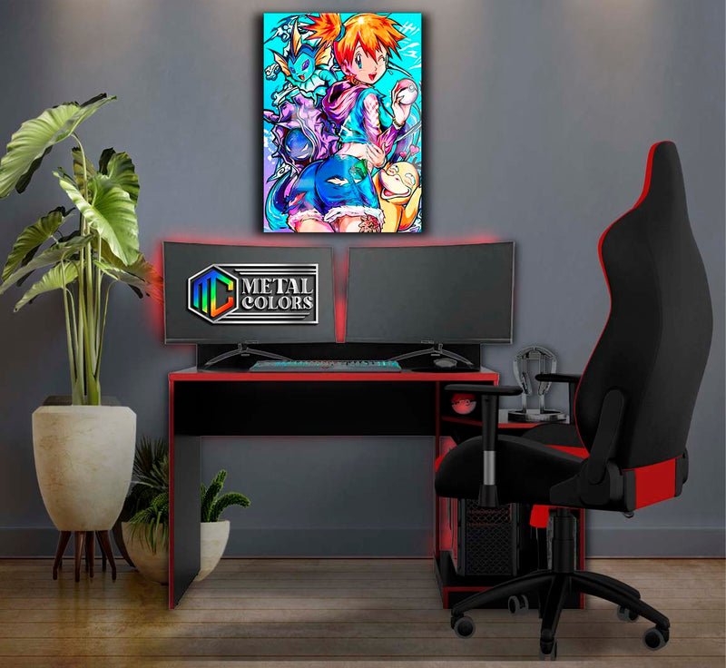 Quadro Metalizado Misty Pokémon Anime