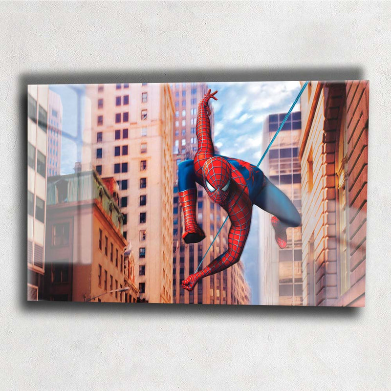 Quadro Metalizado Homem Aranha Filme Tobey Placa Decorativa Brilhante