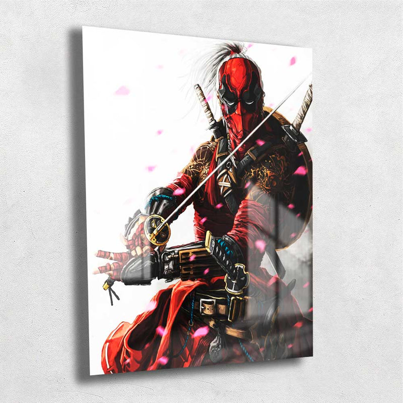 Quadro Metalizado Deadpool Art Ninja Placa Decorativa Brilhante