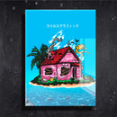 Quadro Metalizado Casa do Kame Dragon Ball Anime