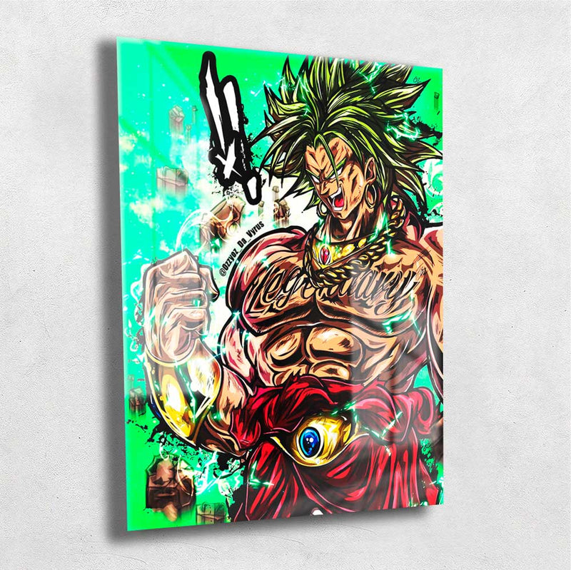 Quadro Metalizado Broly Super sayajin Dragon Ball Anime Placa Decorativa Brilhante