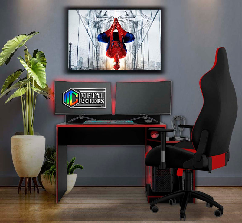 Quadro Metalizado Homem Aranha Andrew Garfield arte Placa Decorativa Brilhante