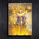 Quadro Metalizado Shaka de Virgem Anime CDZ Placa Decorativa Brilhante