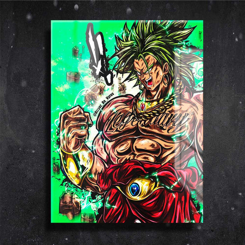 Quadro Metalizado Broly Super sayajin Dragon Ball Anime Placa Decorativa Brilhante