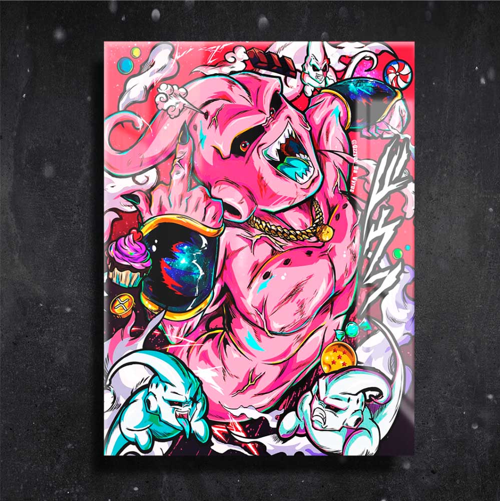 Quadro decorativo emoldurado Desenho Majin Boo Dragon Ball Arte para quarto  sala em Promoção na Americanas