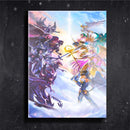 Quadro Metalizado Espectros vs Cavaleiros de Athena do Zodíaco Placa Decorativa Brilhante