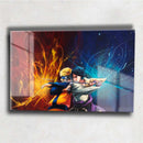 Quadro Metalizado Naruto vs Sasuke Placa Decorativa Brilhante