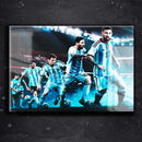 Quadro Metalizado Messi Evolução Argentina Futebol Placa Decorativa Brilhante
