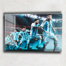 Quadro Metalizado Messi Evolução Argentina Futebol Placa Decorativa Brilhante