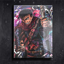 Quadro Metalizado Guts Berserk Anime Placa Decorativa Brilhante