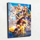 Quadro Metalizado Anime Cavaleiros do Zodíaco de ouro Placa Decorativa Brilhante