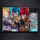 Quadro Metalizado Vegeta Gogeta Goku Broly Dragon Ball Super Brilhante
