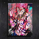 Quadro Metalizado Yuji Itadori Sukuna Anime Jujutsu Kaisen Placa Decorativa Brilhante