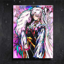 Quadro Metalizado Sesshomaru Inuyasha Anime Placa Decorativa Brilhante