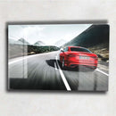 Quadro Metalizado Carros Audi Vermelho Placa Decorativa Brilhante