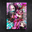Quadro Metalizado Nezuko Demon Slayer Anime Placa Decorativa Brilhante