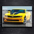 Quadro Metalizado Carro Camaro Amarelo Placa Decorativa Brilhante