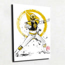 Quadro Metalizado Art Power Rangers Branco tommy Placa Decorativa Brilhante