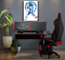 Quadro Metalizado Art Power Rangers Azul Placa Decorativa Brilhante
