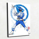 Quadro Metalizado Art Power Rangers Azul Placa Decorativa Brilhante