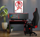 Quadro Metalizado Art Power Rangers Vermelho Placa Decorativa Brilhante