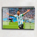 Quadro Metalizado Messi Campeão Copa do Mundo Argentina Placa Decorativa Brilhante