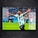 Quadro Metalizado Messi Campeão Copa do Mundo Argentina Placa Decorativa Brilhante