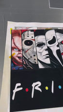 Quadro Metalizado Filmes Terror Jason Michael Myers Halloween Freddy Placa Decorativa Brilhante
