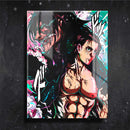 Quadro Metalizado Eren Yeager Attack on Titan Anime Placa Decorativa Brilhante