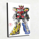 Quadro Metalizado Art Power Rangers Megazord Placa Decorativa Brilhante