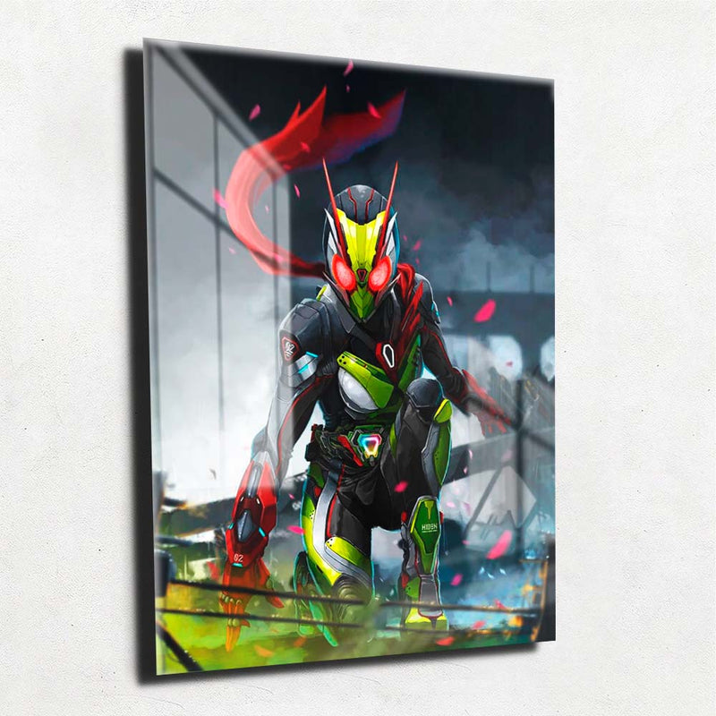 Quadro Metalizado Kamen Rider Black Zero one Placa Decorativa Brilhante