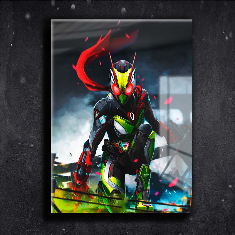 Quadro Metalizado Kamen Rider Black Zero one Placa Decorativa Brilhante