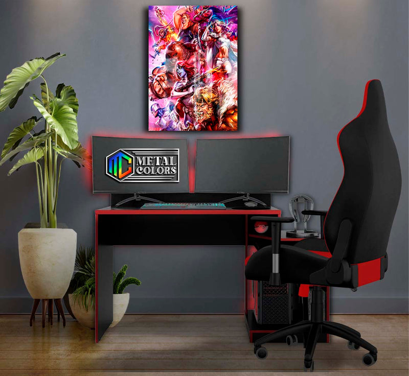 Quadro Metalizado X men Vilões Placa Decorativa Brilhante