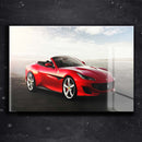 Quadro Metalizado Carros Ferrari Conversível Placa Decorativa Brilhante