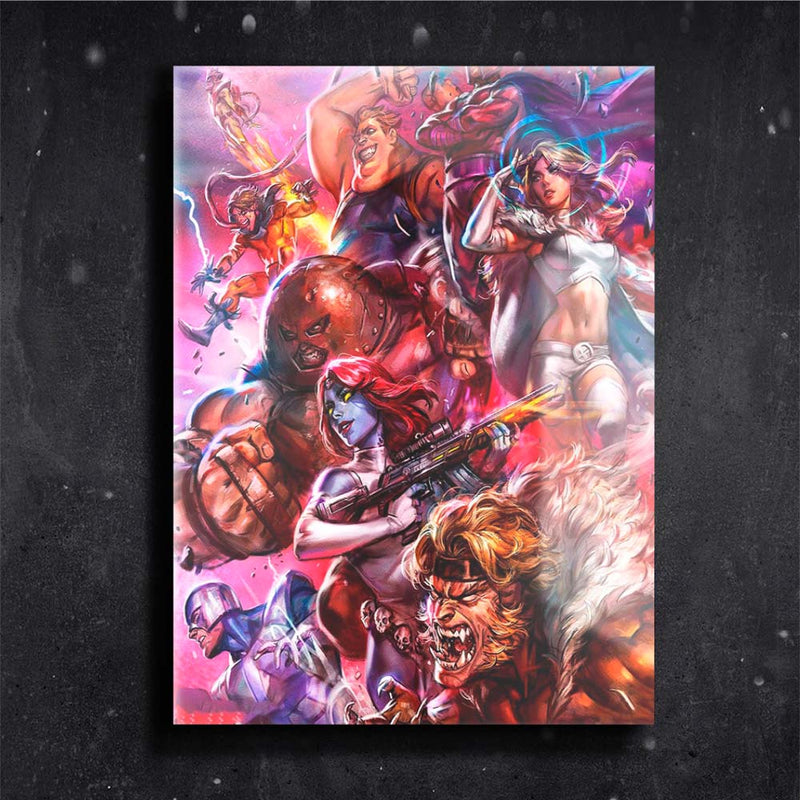 Quadro Metalizado X men Vilões Placa Decorativa Brilhante