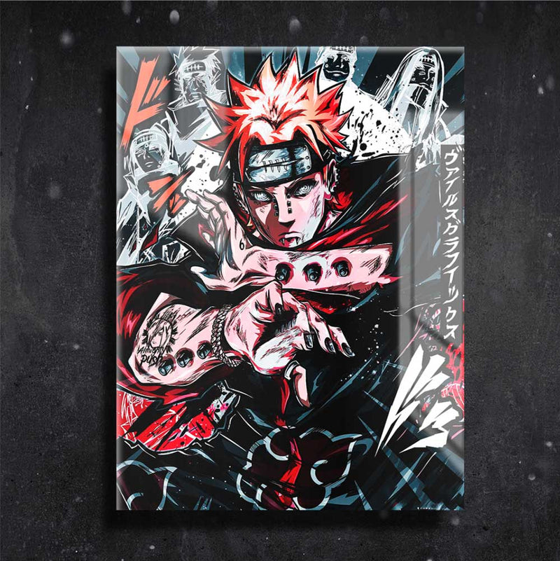 Quadro Metalizado Pain Anime Placa Decorativa Brilhante