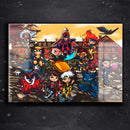 Quadro Metalizado X men Art Animação Placa Decorativa Brilhante