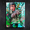 Quadro Metalizado Rock Lee Ball Naruto Anime Placa Decorativa Brilhante