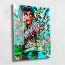 Quadro Metalizado Rock Lee Ball Naruto Anime Placa Decorativa Brilhante